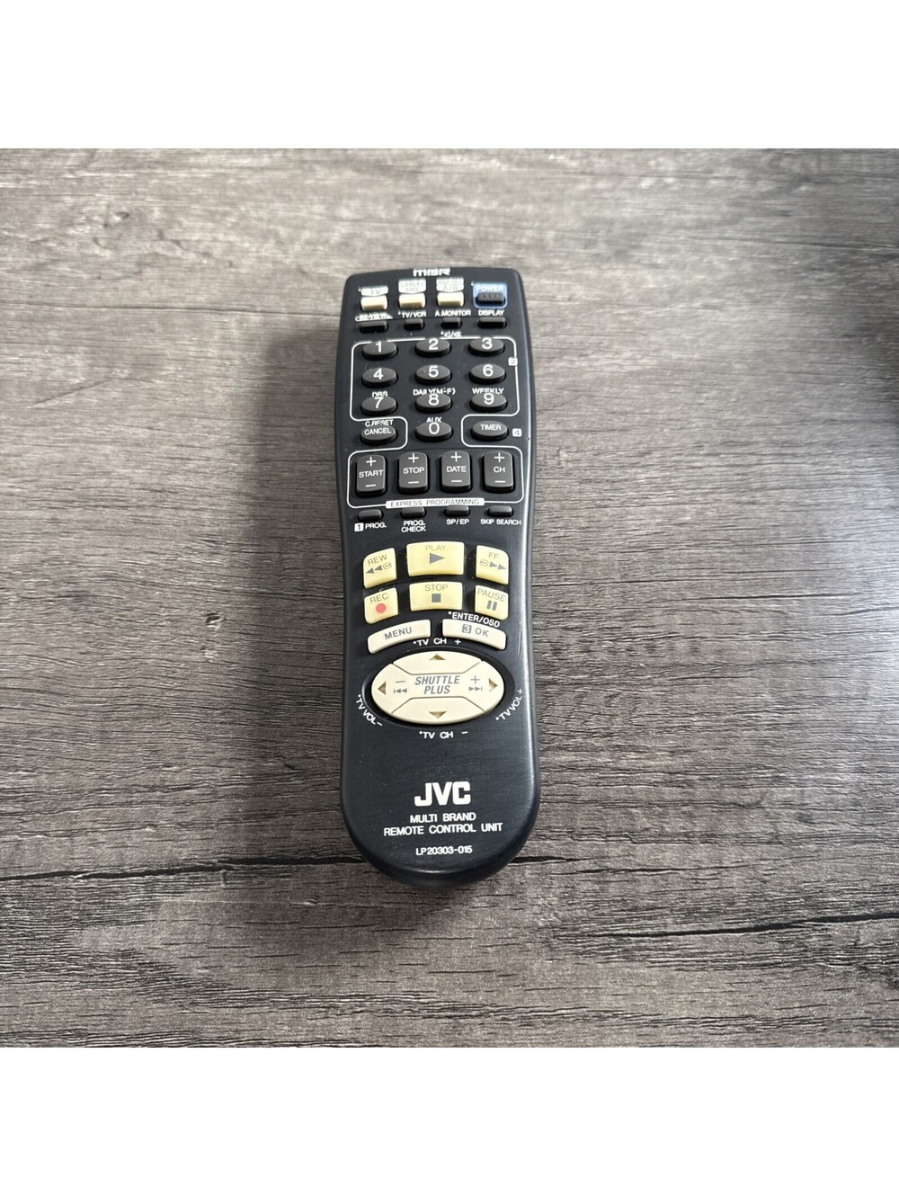 JVC Remote Control LP20303-015 For HR-VP780U VHS Player Works OEM Missing Back